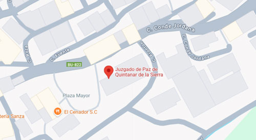 mapa Registro Civil Juzgado de Paz de Quintanar de la Sierra Burgos